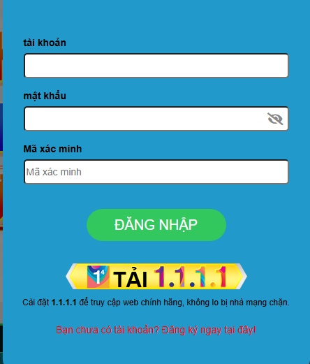 Giao diện đăng nhập 123win